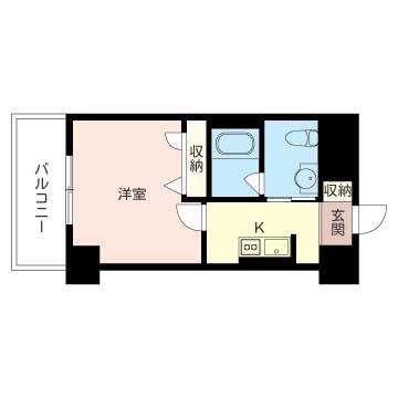 コースト大森(1K/2階)の間取り写真