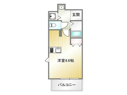 プレサンス三宮花時計前(1K/12階)の間取り写真