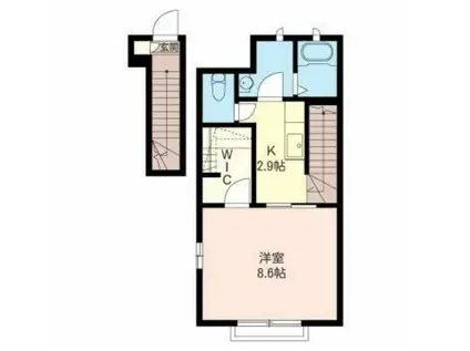 ブランシェ中神(1K/2階)の間取り写真