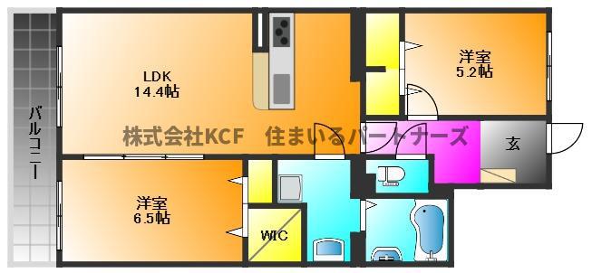 GRAN GRACE久留米南(2LDK/1階)の間取り写真