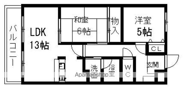 メルベーユ川畔(2LDK/3階)の間取り写真