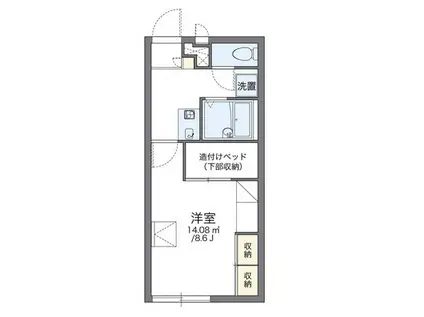 レオパレス京山マスカット(1K/1階)の間取り写真