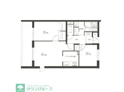 ル・パティオ瀬田(2LDK/2階)の間取り写真