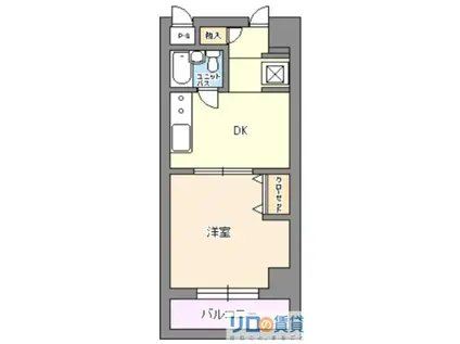 クリテリオン新大阪(1DK/8階)の間取り写真