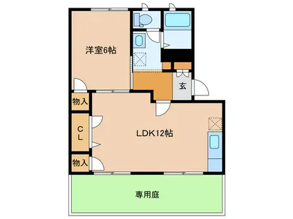 コーポソレイユII(1LDK/1階)の間取り写真