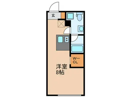 TRIAS270(ワンルーム/1階)の間取り写真