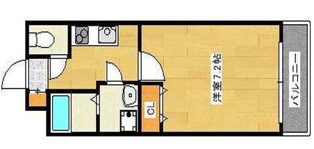リープラス小野駅前(1K/2階)の間取り写真