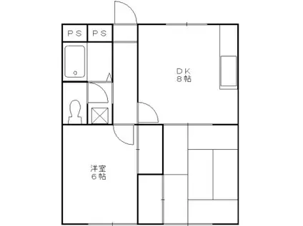 ヴィクトワール(2DK/1階)の間取り写真