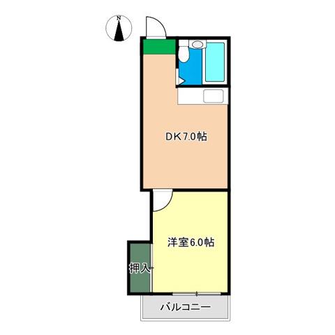 藤本商事第2ビル(1DK/3階)の間取り写真
