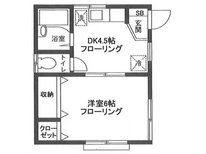 メゾン神楽坂(1DK/1階)の間取り写真
