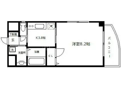 パウゼ大手前(1K/7階)の間取り写真