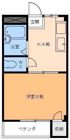コーポヤマウチ(1K/3階)の間取り写真