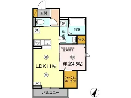 アルデア(1LDK/2階)の間取り写真