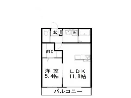 ソレイユみそらIV(1LDK/2階)の間取り写真