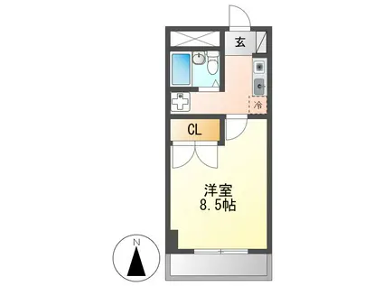 ガーデンハイツ港陽(1K/6階)の間取り写真