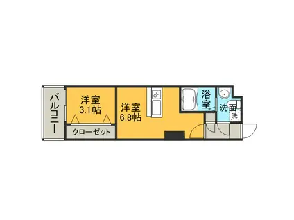 CLUB ORIENT NO72(1DK/1階)の間取り写真