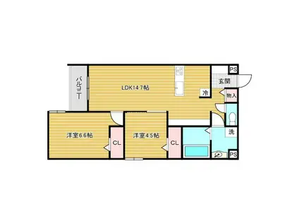 ARMOJOUR MATIN(2LDK/3階)の間取り写真