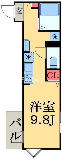 MELDIA東千葉3(ワンルーム/3階)の間取り写真