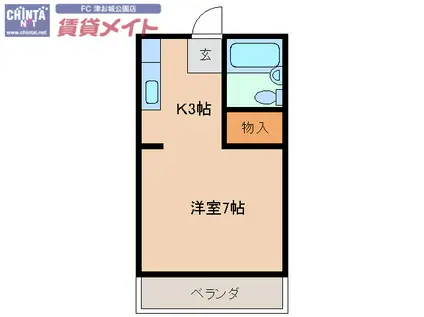 ハイツサンリバー(1K/1階)の間取り写真