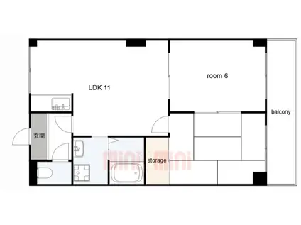 甲陽園ローズハイツ(2LDK/2階)の間取り写真