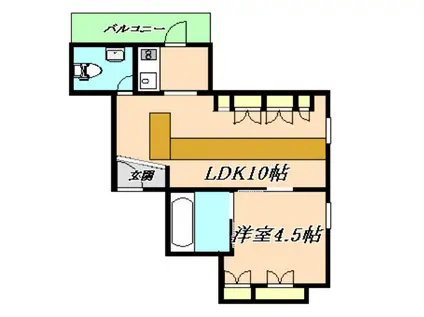 DEAR HOUSE(1LDK/3階)の間取り写真