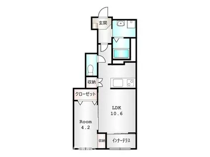 ピノ リブロ(1LDK/1階)の間取り写真