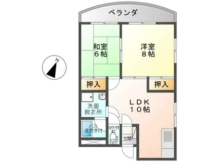 ハビットパーク赤坂(2LDK/2階)の間取り写真