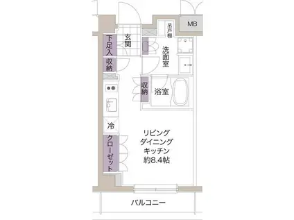 ステラコート洗足(ワンルーム/3階)の間取り写真