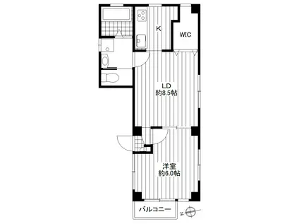イースト AZABU K(1SLDK/1階)の間取り写真