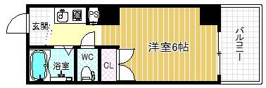 ジュネス福島(1K/4階)の間取り写真