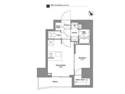 BPRレジデンス田端 旧SYFORME TABATA(1DK/3階)の間取り写真