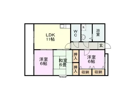 エルセゾン杉田Ⅰ(3LDK/1階)の間取り写真