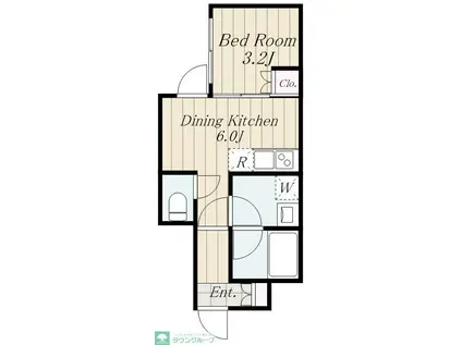 中野区南台2丁目計画(1DK/2階)の間取り写真