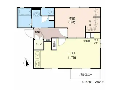 ポラリス(1LDK/2階)の間取り写真