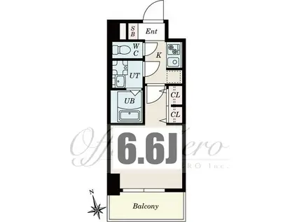 S-RESIDENCE今池ARCANA(1K/6階)の間取り写真