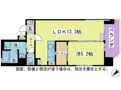 パルデンス・エコノVII(1LDK/4階)の間取り写真