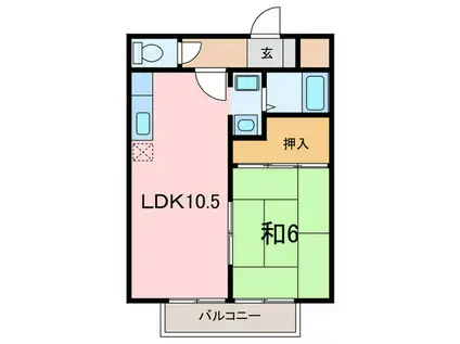 ブルーハイツ(1LDK/1階)の間取り写真