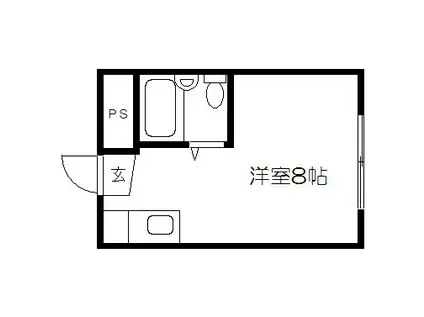 ハイツ金閣(ワンルーム/4階)の間取り写真