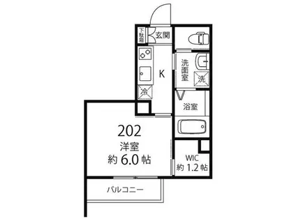 CASA PULITO(1K/2階)の間取り写真