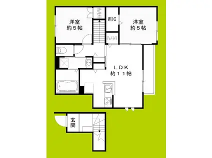 ヴィラ・クレール(2LDK/2階)の間取り写真