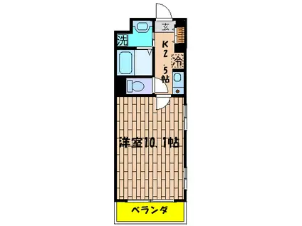 TERRACE GOHONGI(1K/1階)の間取り写真