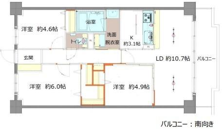 ピエール草加(3LDK/3階)の間取り写真