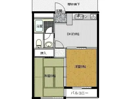 サンベール(2DK/2階)の間取り写真