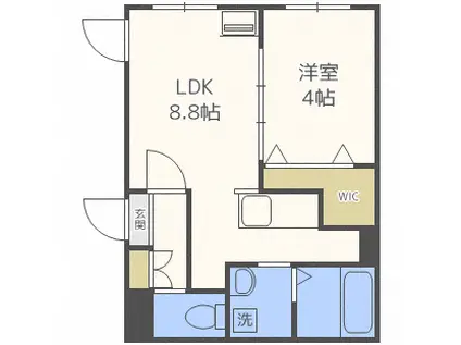 プリヴィレッジ宮の沢(1LDK/4階)の間取り写真