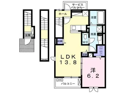 メゾンソアレ(1LDK/3階)の間取り写真
