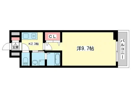 ヒカルサ奈良大森西ノース(1K/2階)の間取り写真