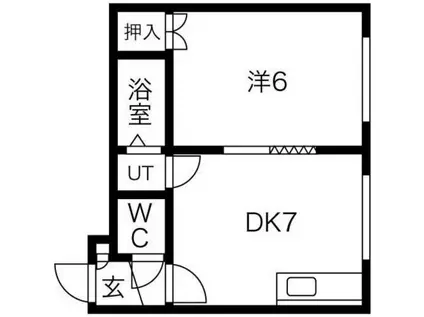 ヴィブレ北20条(1DK/2階)の間取り写真