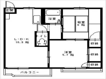 リバーサイドハイツ A(2LDK/2階)の間取り写真