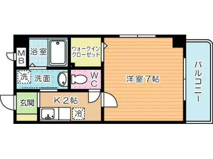 エルマーノ下到津(1K/3階)の間取り写真