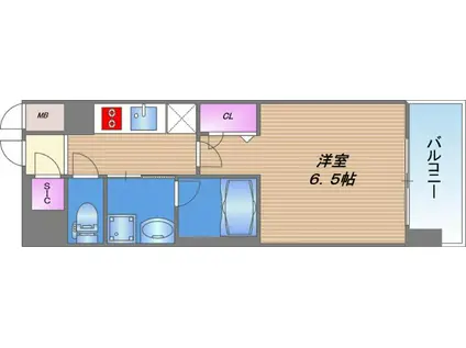 レオンヴァリエ長堀通(1K/6階)の間取り写真